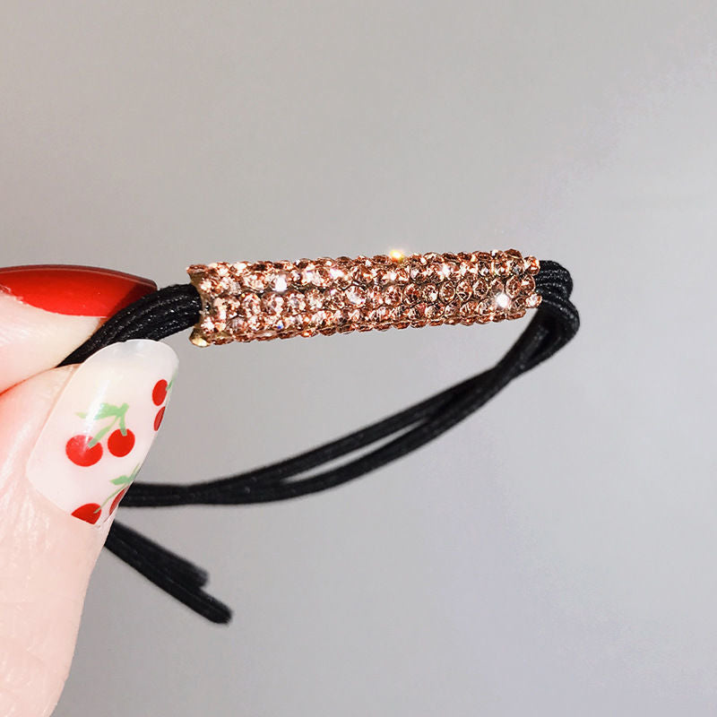 Wholesale High Elastic Head Rope for Women's Super Flash Rhinestone Hair Ring Hair Rope